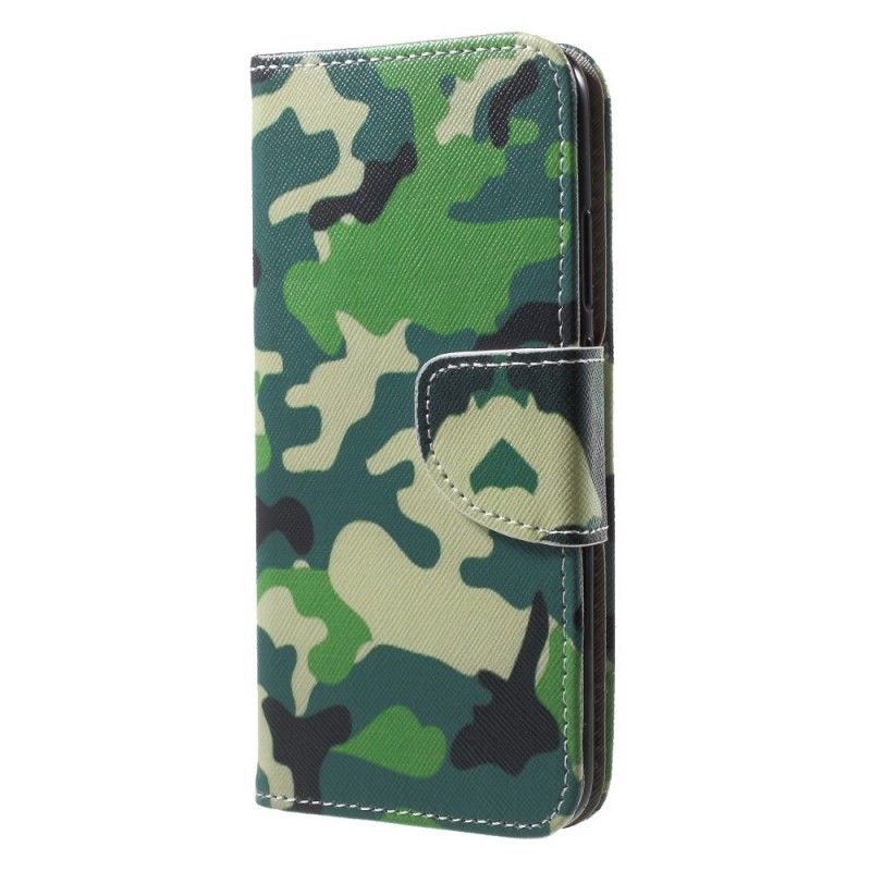 Flip Cover Læder Huawei P20 Lite Militær Camouflage