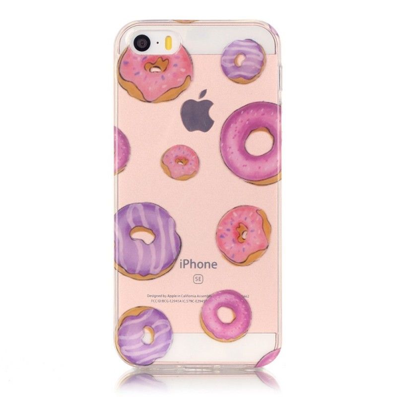 Cover iPhone 5 / 5S / SE Gennemsigtig Donuts Fan