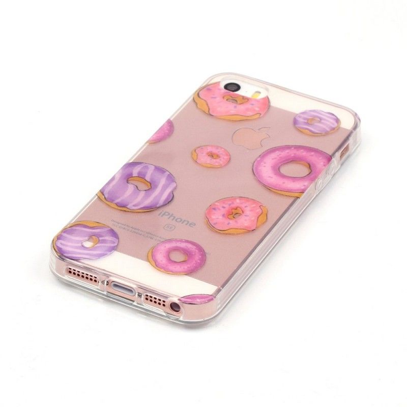 Cover iPhone 5 / 5S / SE Gennemsigtig Donuts Fan