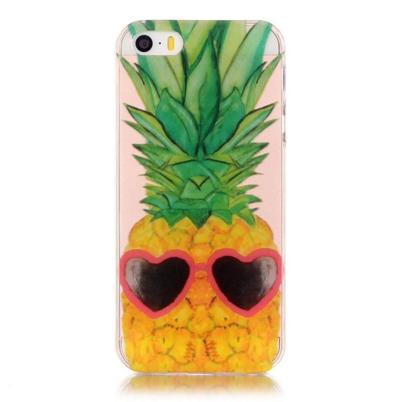 Cover iPhone 5 / 5S / SE Gennemsigtig Inkognito Ananas Beskyttelse