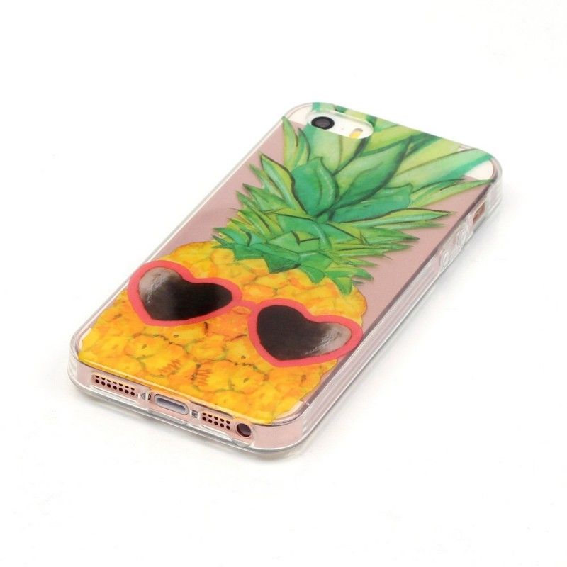 Cover iPhone 5 / 5S / SE Gennemsigtig Inkognito Ananas Beskyttelse