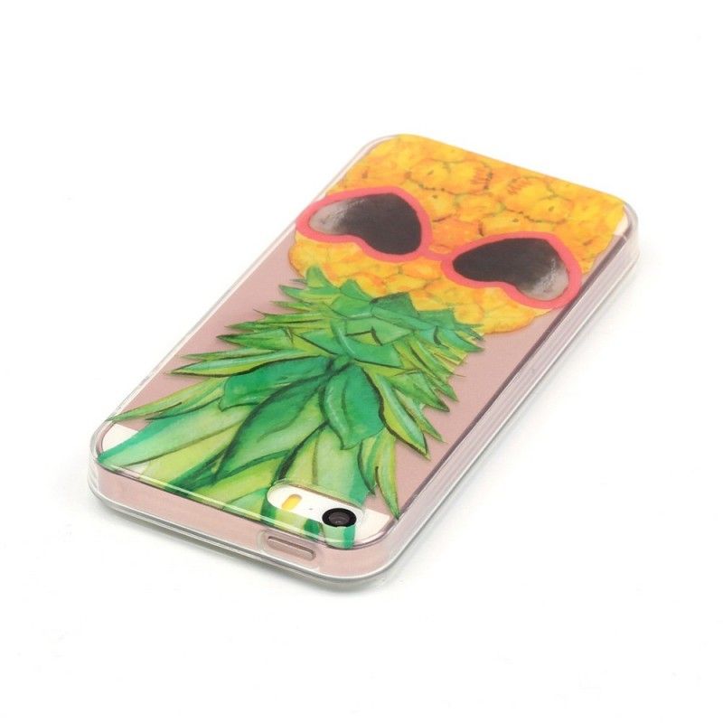 Cover iPhone 5 / 5S / SE Gennemsigtig Inkognito Ananas Beskyttelse