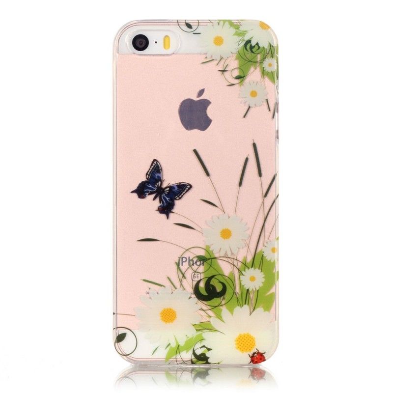 Cover iPhone 5 / 5S / SE Gennemsigtige Smukke Tusindfryd