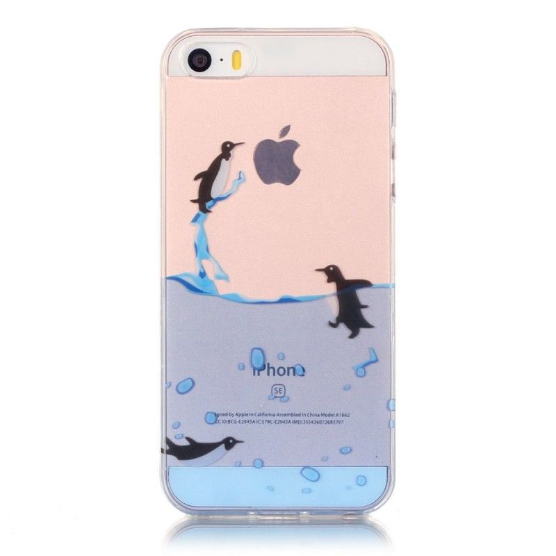 Cover iPhone 5 / 5S / SE Gennemsigtigt Pingvinspil Beskyttelse