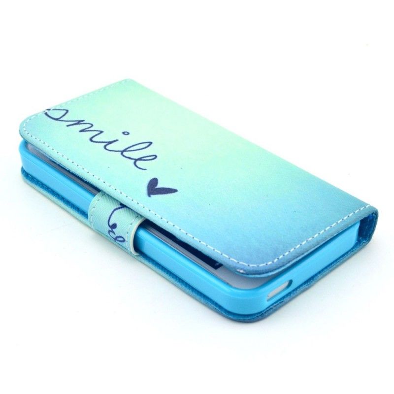 Flip Cover Læder for iPhone 5 / 5S / SE Smil