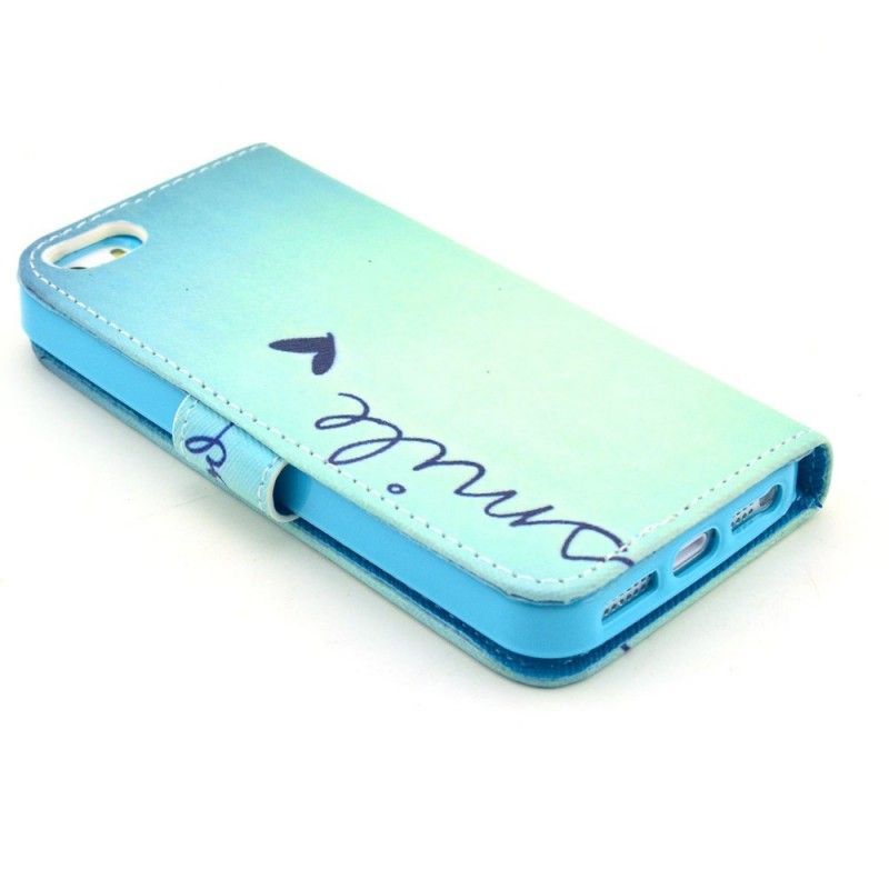 Flip Cover Læder for iPhone 5 / 5S / SE Smil