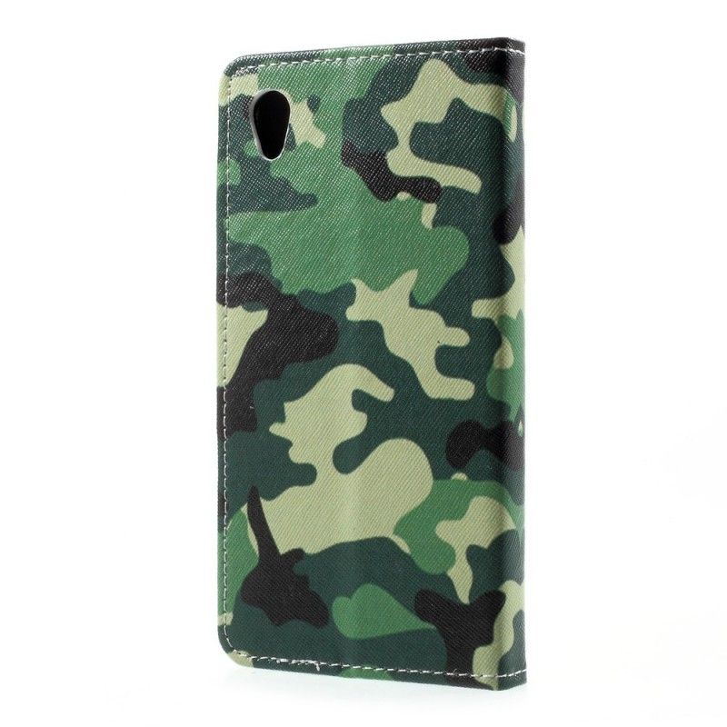 Flip Cover Læder Sony Xperia L1 Militær Camouflage Original