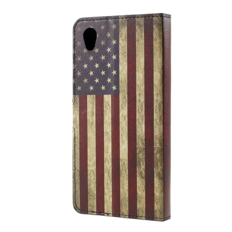 Flip Cover Læder Sony Xperia L1 Usa Flag