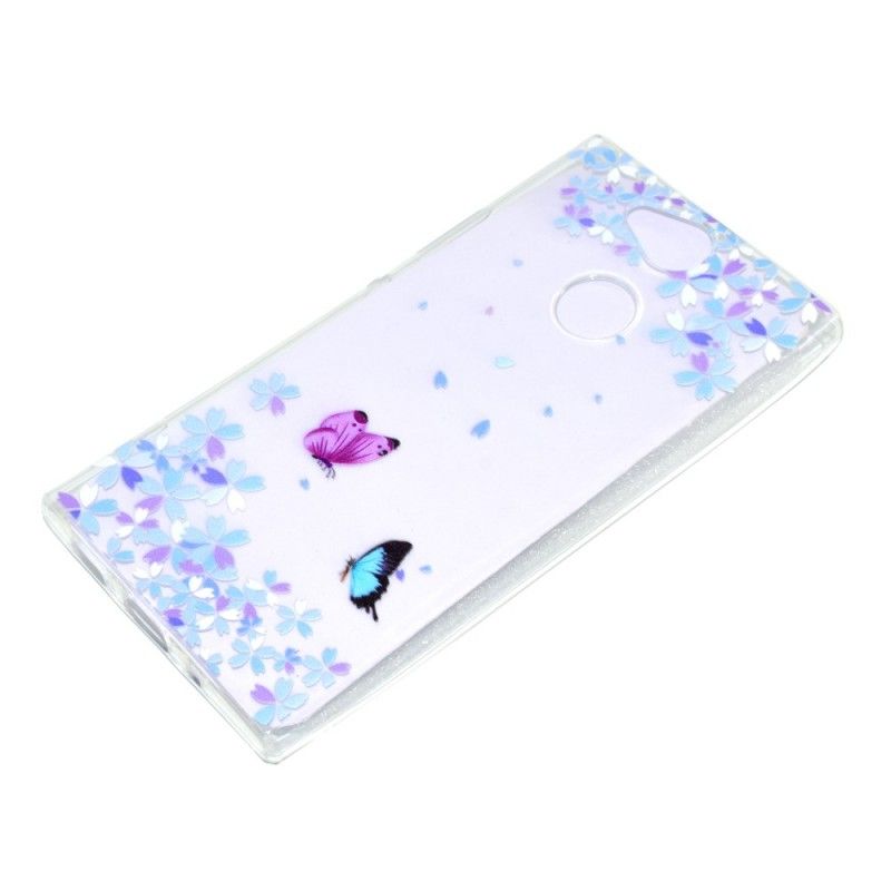 Cover Sony Xperia XA2 Mobilcover Gennemsigtige Sommerfugle Og Blomster