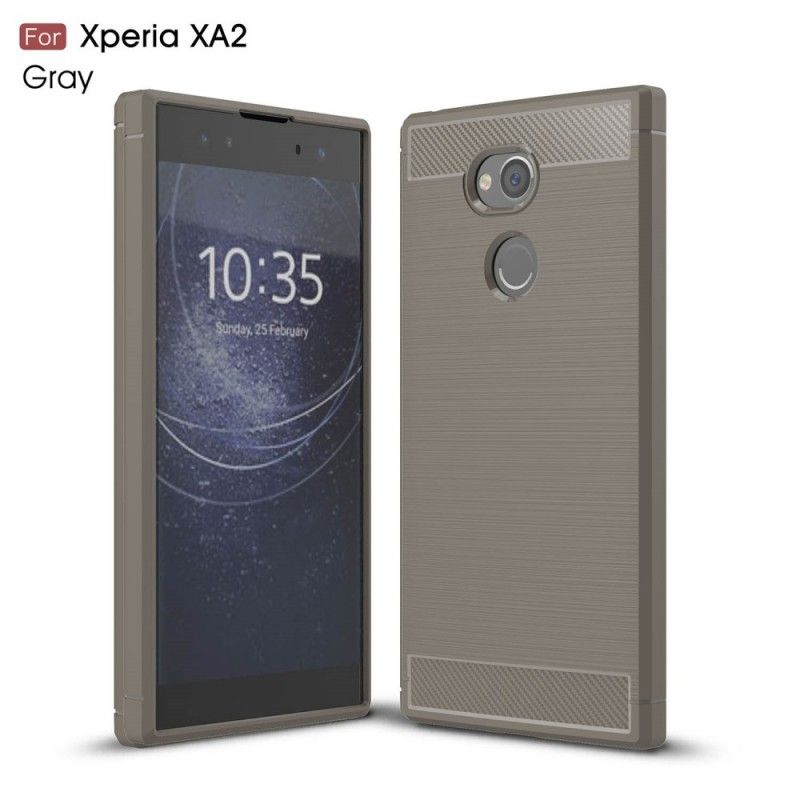 Cover Sony Xperia XA2 Rød Børstet Kulfiber