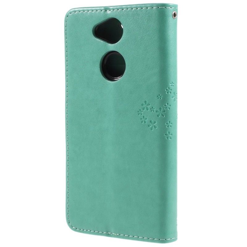 Flip Cover Læder for Sony Xperia XA2 Sort Træ Og Tangaugler