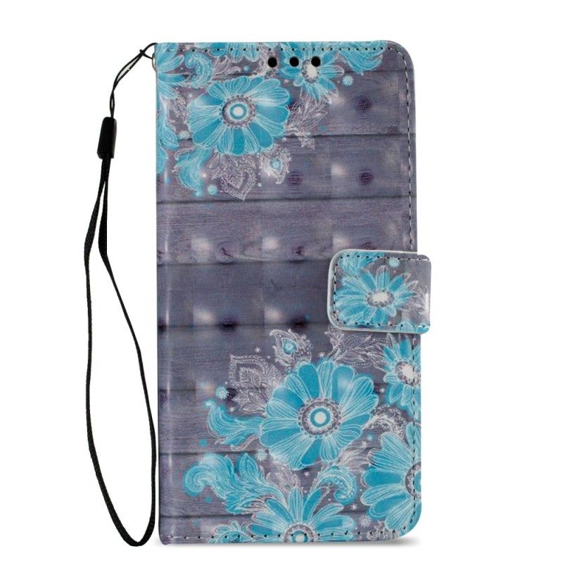 Flip Cover Sony Xperia XA2 Mobilcover 3D Blå Blomster