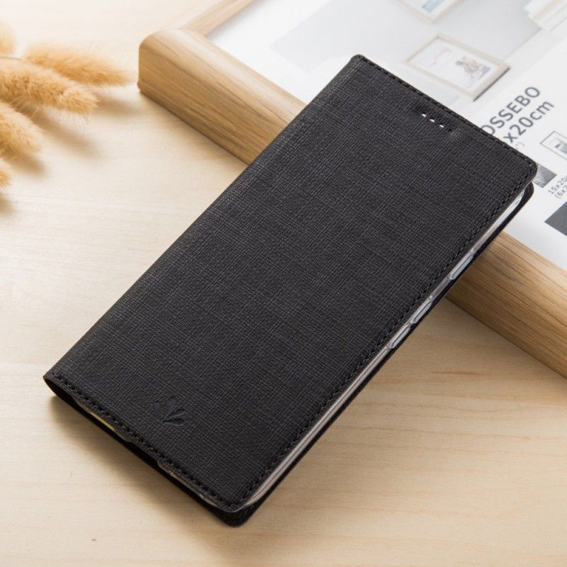 Læder Cover for Sony Xperia XA2 Sort Struktureret