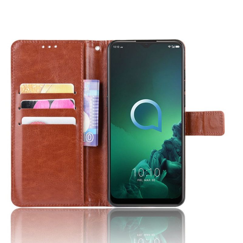 Flip Cover Læder Alcatel 3X (2019) Sort Prangende Kunstlæder