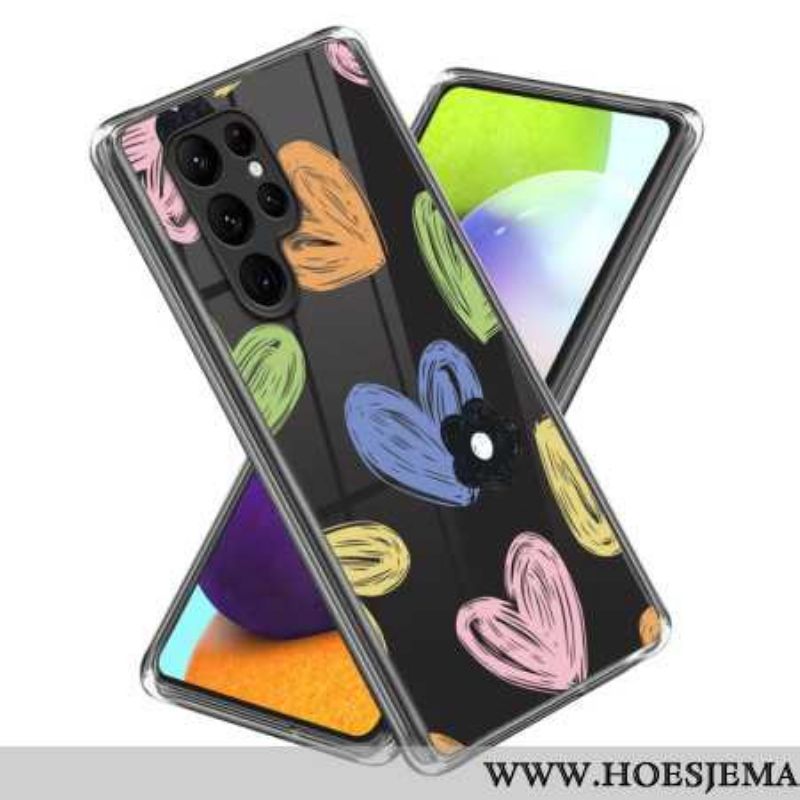 Cover Samsung Galaxy S24 Ultra 5g Farverige Hjerter