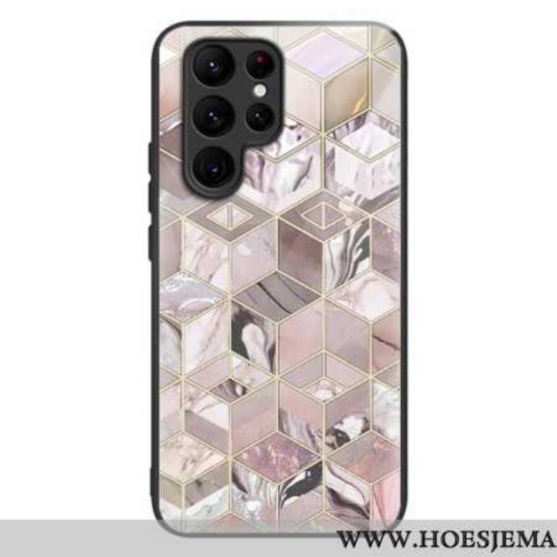 Cover Samsung Galaxy S24 Ultra 5g Telefon Etui Marmormønster Hærdet Glas