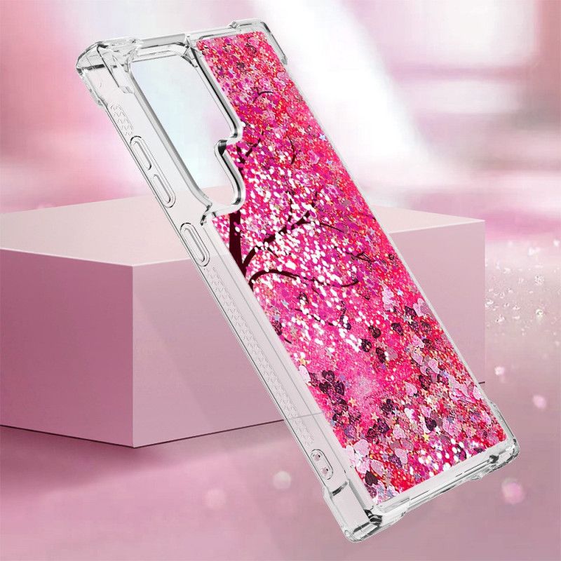 Cover Til Samsung Galaxy S24 Ultra 5g Cherry Blossom Pailletter