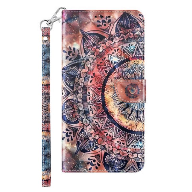 Flip Cover Samsung Galaxy S24 Ultra 5g Farverig Mandala Med Rem