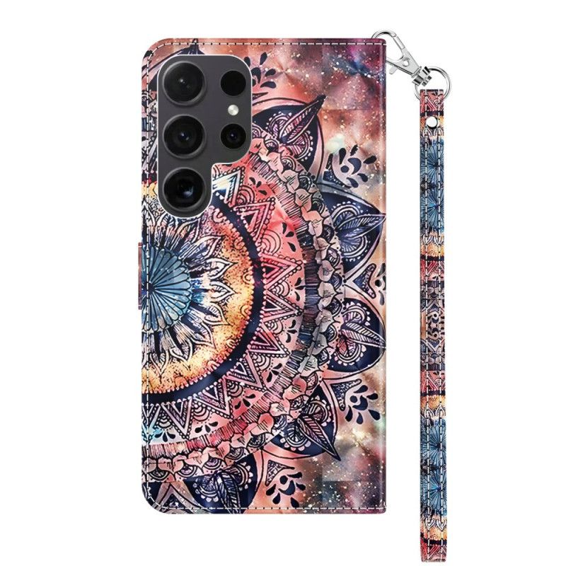 Flip Cover Samsung Galaxy S24 Ultra 5g Farverig Mandala Med Rem