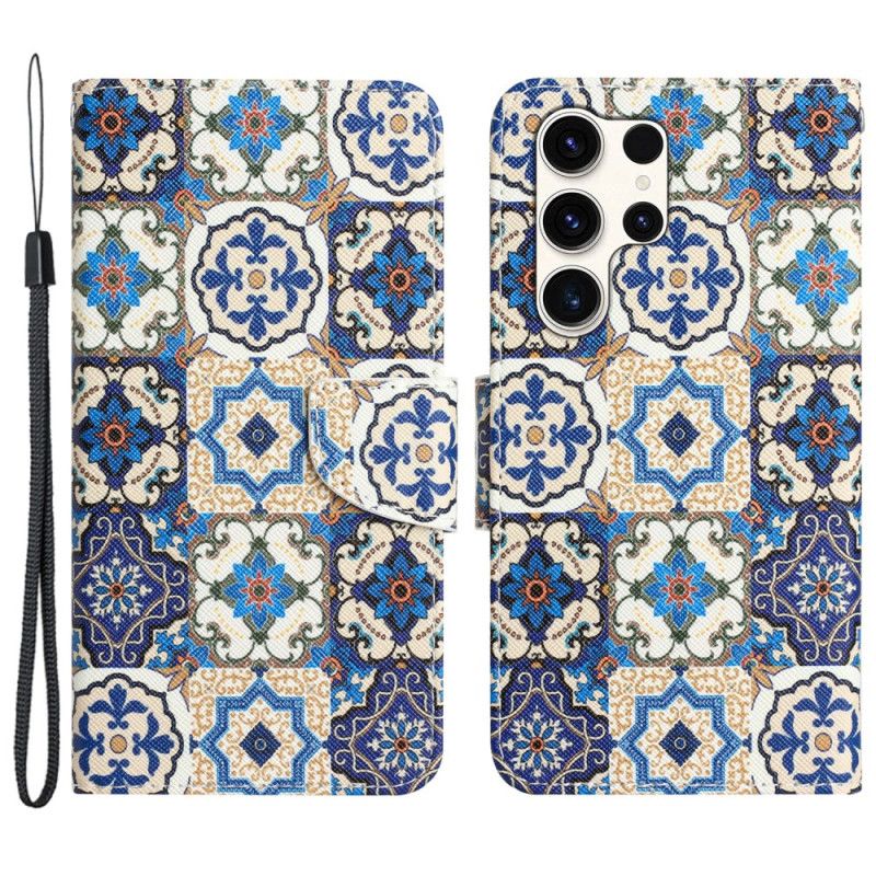 Flip Cover Samsung Galaxy S24 Ultra 5g Retro Totem Med Rem