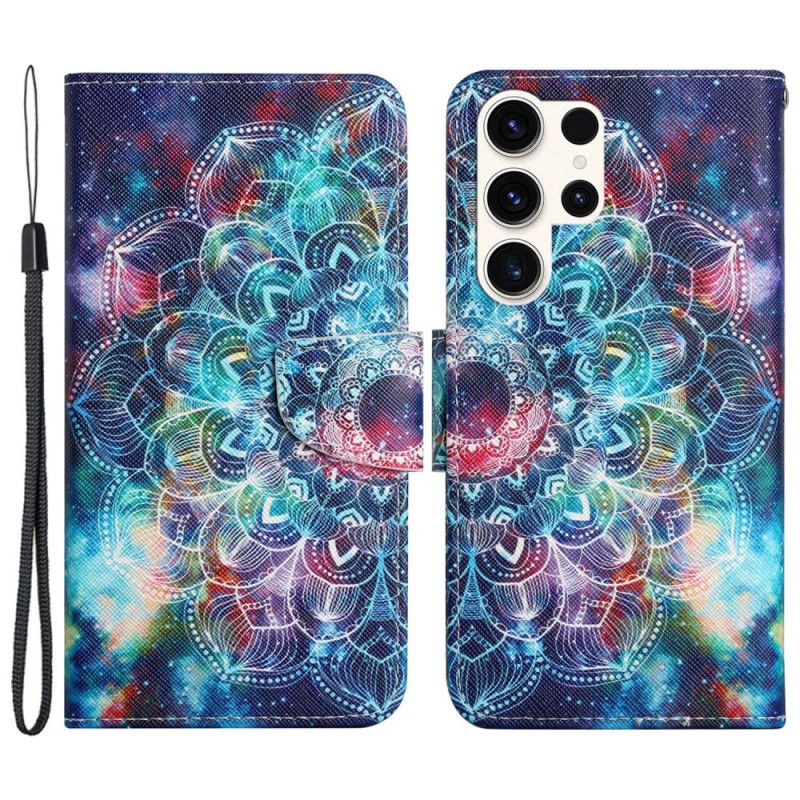 Flip Cover Til Samsung Galaxy S24 Ultra 5g Stjernehimmel Og Mandala Med Rem