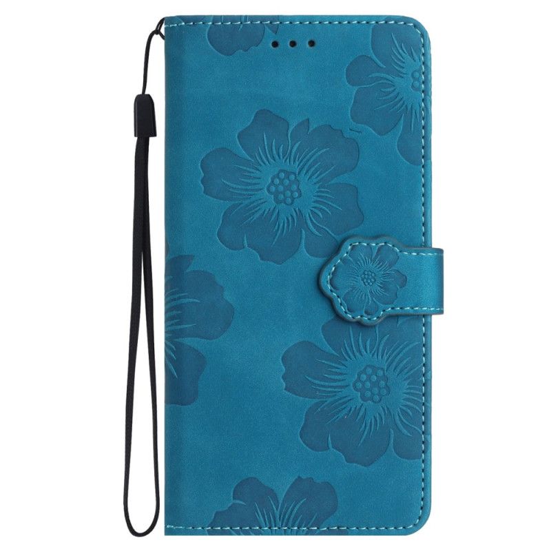 Læder Cover Samsung Galaxy S24 Ultra 5g Blomster Med Rem