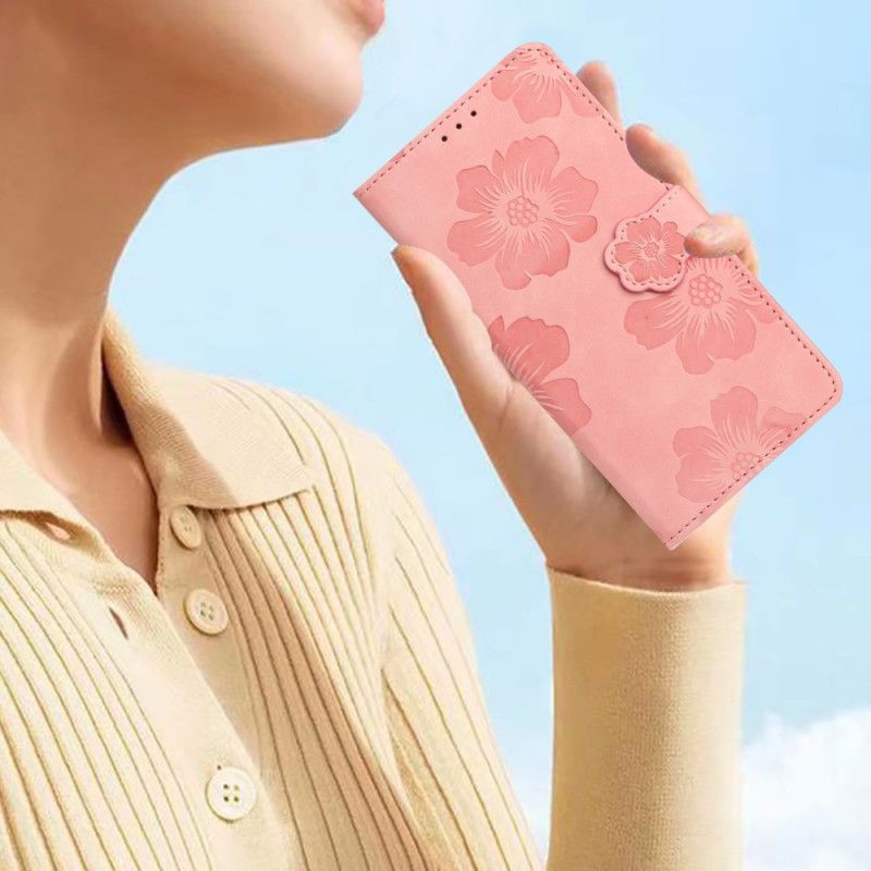 Læder Cover Samsung Galaxy S24 Ultra 5g Blomster Med Rem