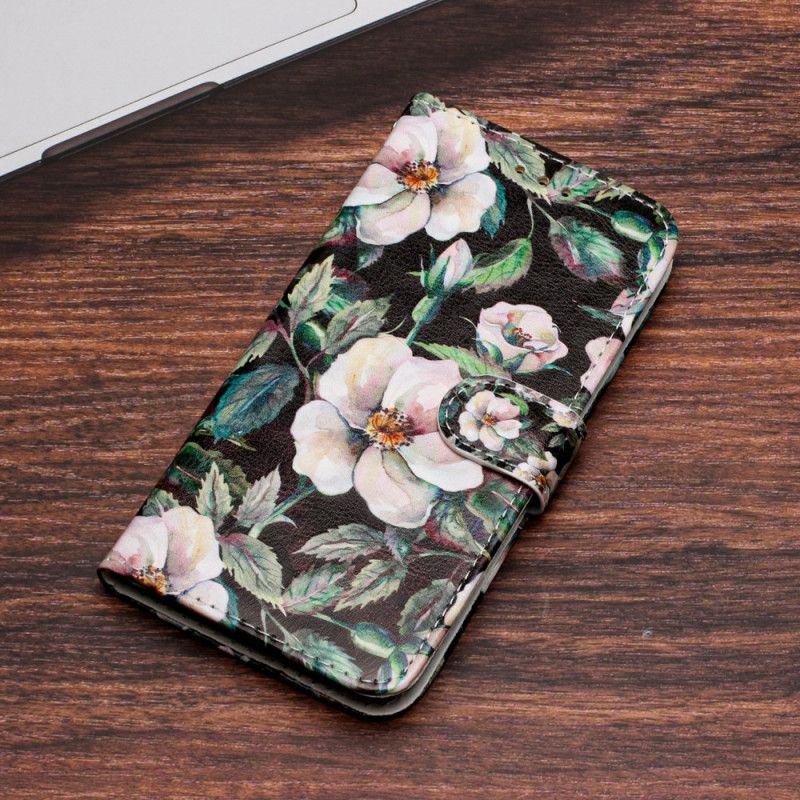 Læder Cover Samsung Galaxy S24 Ultra 5g Telefon Etui Lanière Magnolias