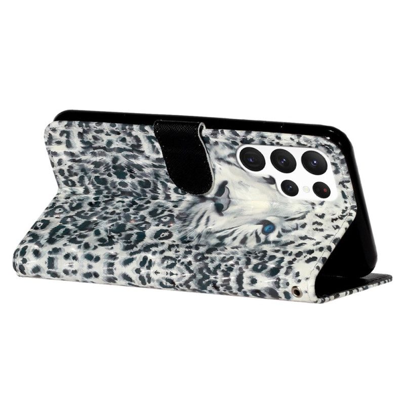 Læder Cover Samsung Galaxy S24 Ultra 5g Telefon Etui Leopardrem