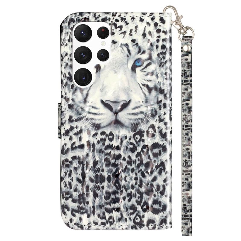 Læder Cover Samsung Galaxy S24 Ultra 5g Telefon Etui Leopardrem