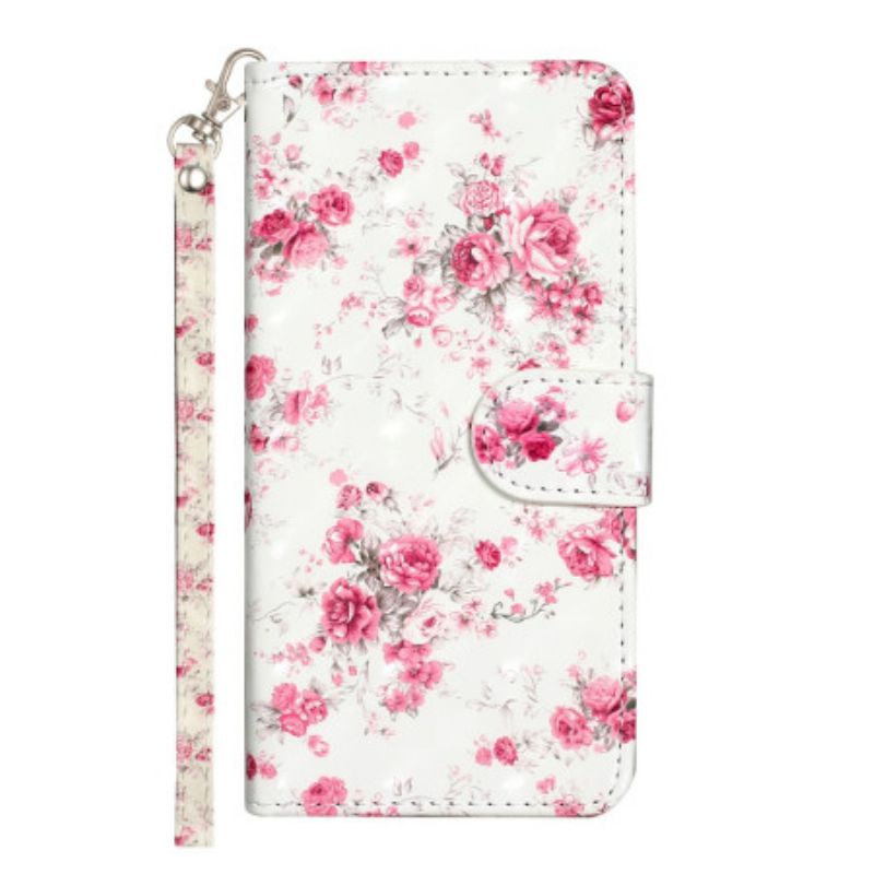 Læder Cover Samsung Galaxy S24 Ultra 5g Telefon Etui Lierty Blomster Med Rem