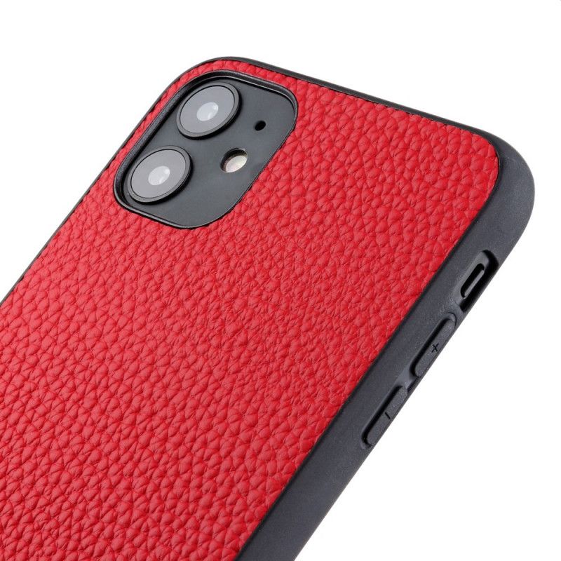 Cover for iPhone 12 Pro Max Sort Ægte Lychee Læder