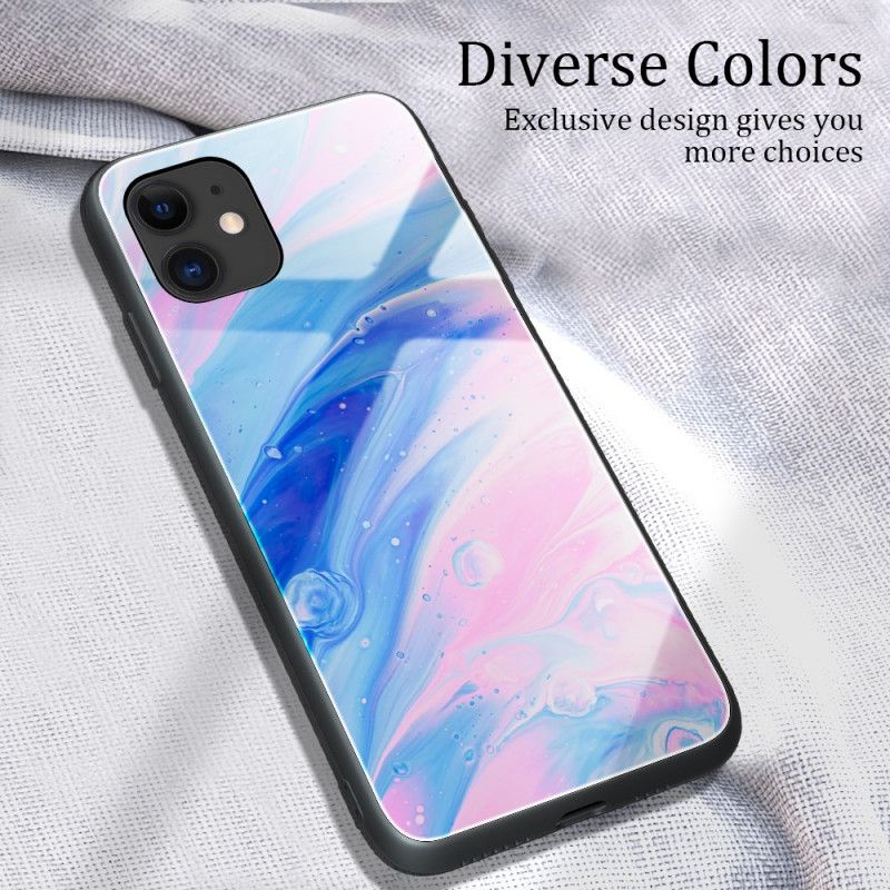 Cover for iPhone 12 Pro Max Sort Farver I Hærdet Glas