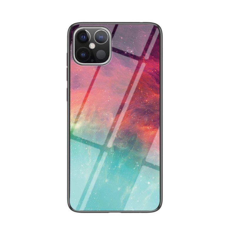 Cover for iPhone 12 Pro Max Sort Hærdet Glas Med Stjernehimmel