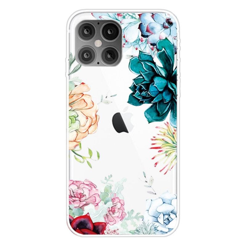 Cover iPhone 12 Pro Max Gennemsigtige Akvarelblomster Beskyttelse