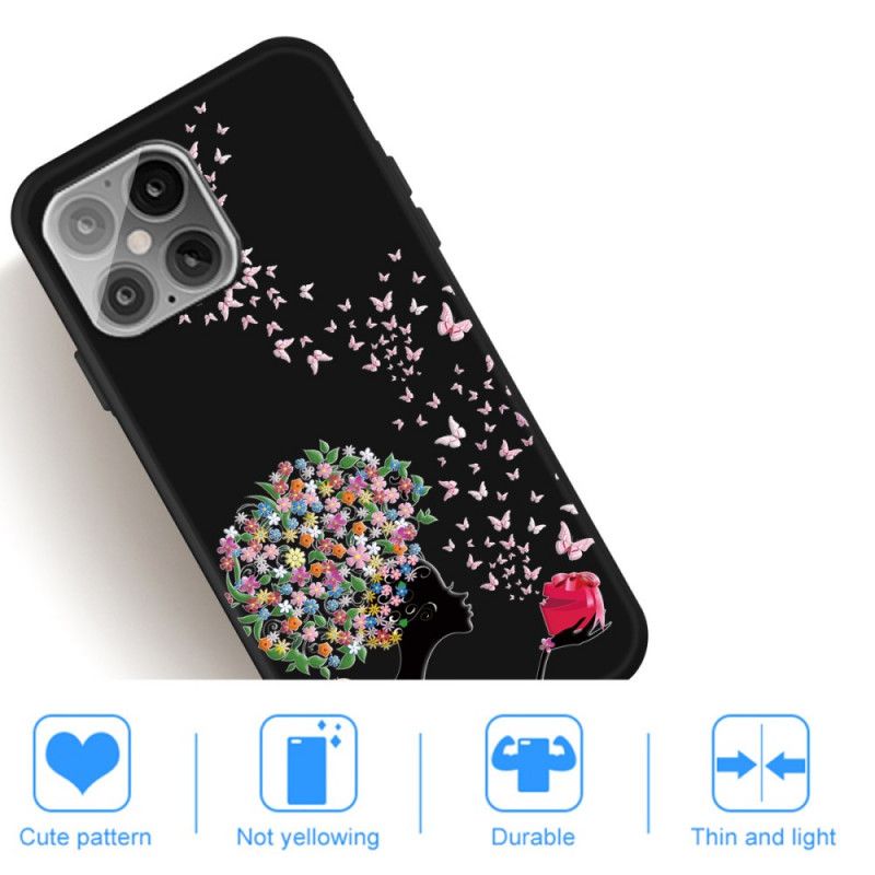 Cover iPhone 12 Pro Max Kvinde Med Et Blomstret Hoved Beskyttelse