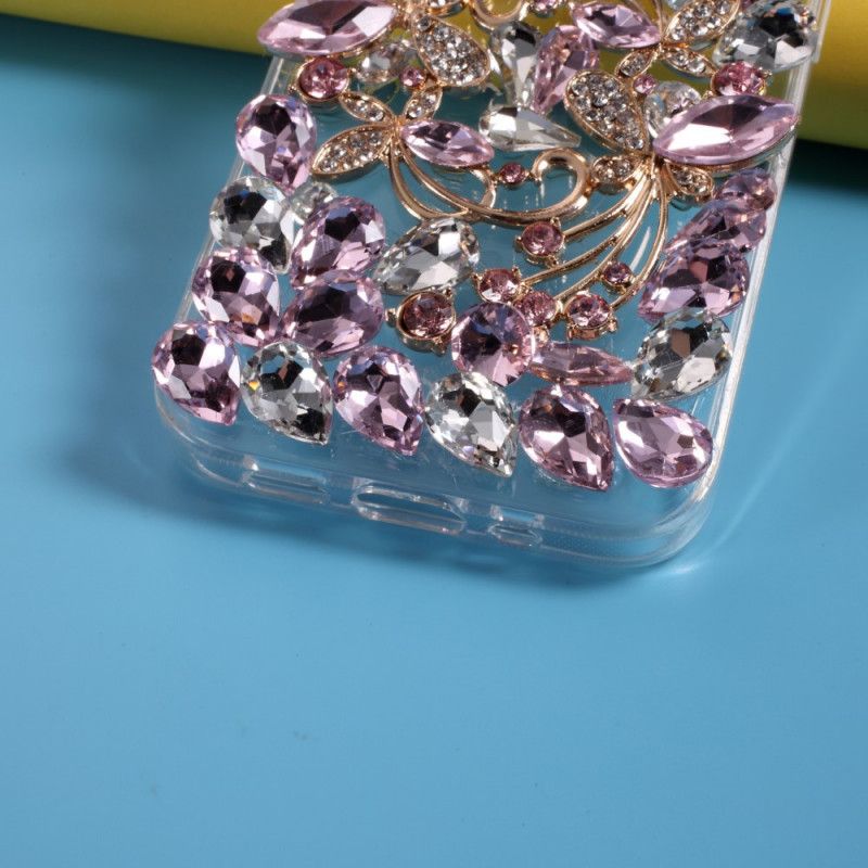 Cover iPhone 12 Pro Max Lyserød Mobilcover Silikone Og Strass