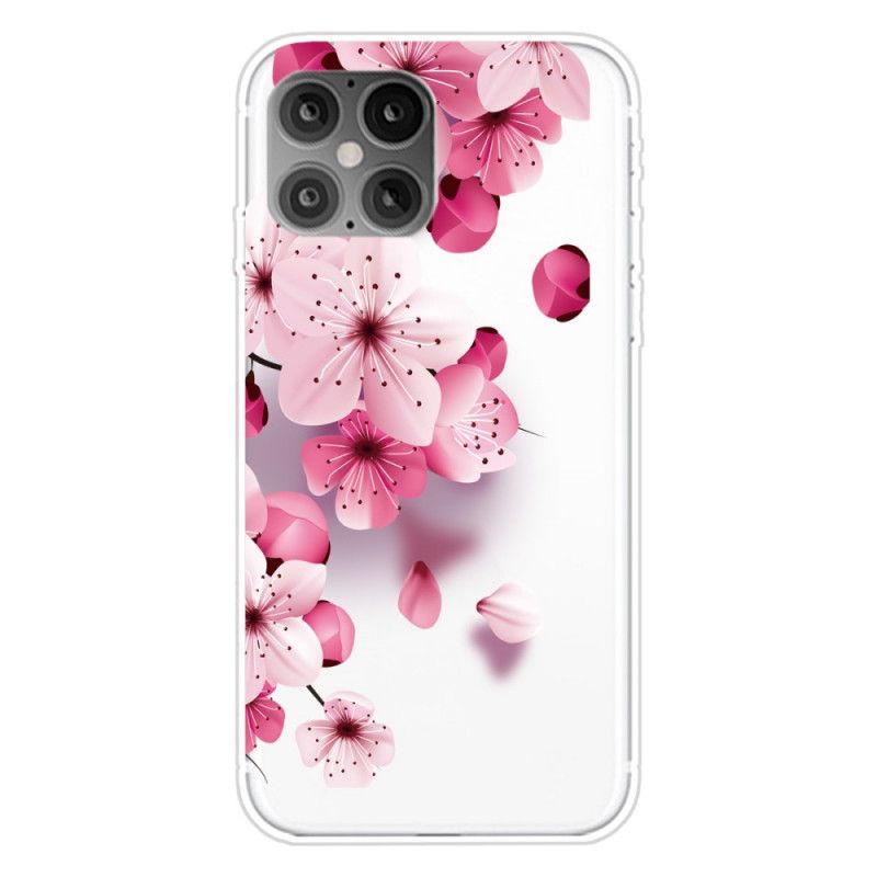 Cover iPhone 12 Pro Max Magenta Premium Blomster