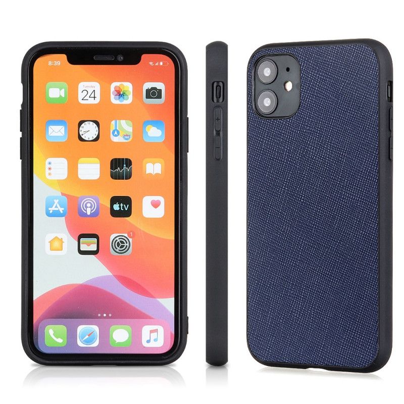 Cover iPhone 12 Pro Max Sort Ægte Tekstureret Læder