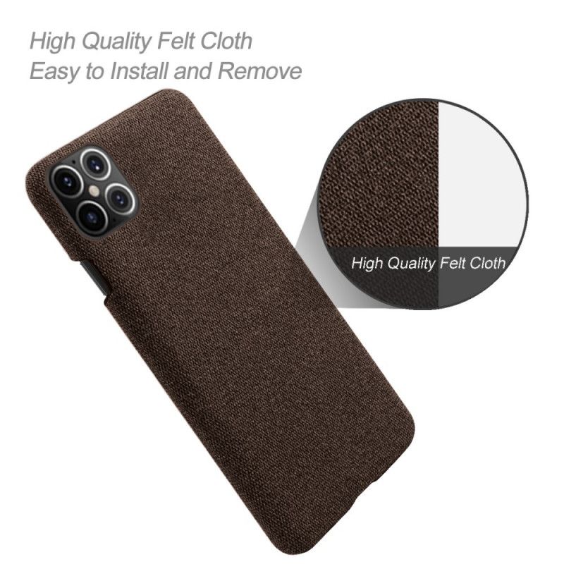 Cover iPhone 12 Pro Max Sort Elegant Stof Original