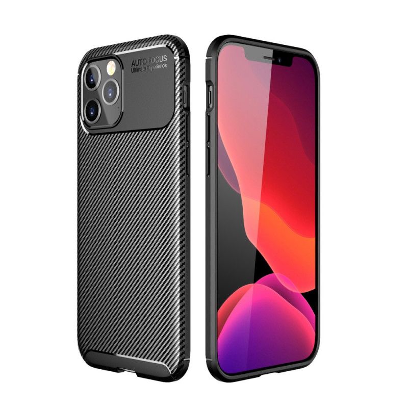 Cover iPhone 12 Pro Max Sort Fleksibel Kulfibertekstur