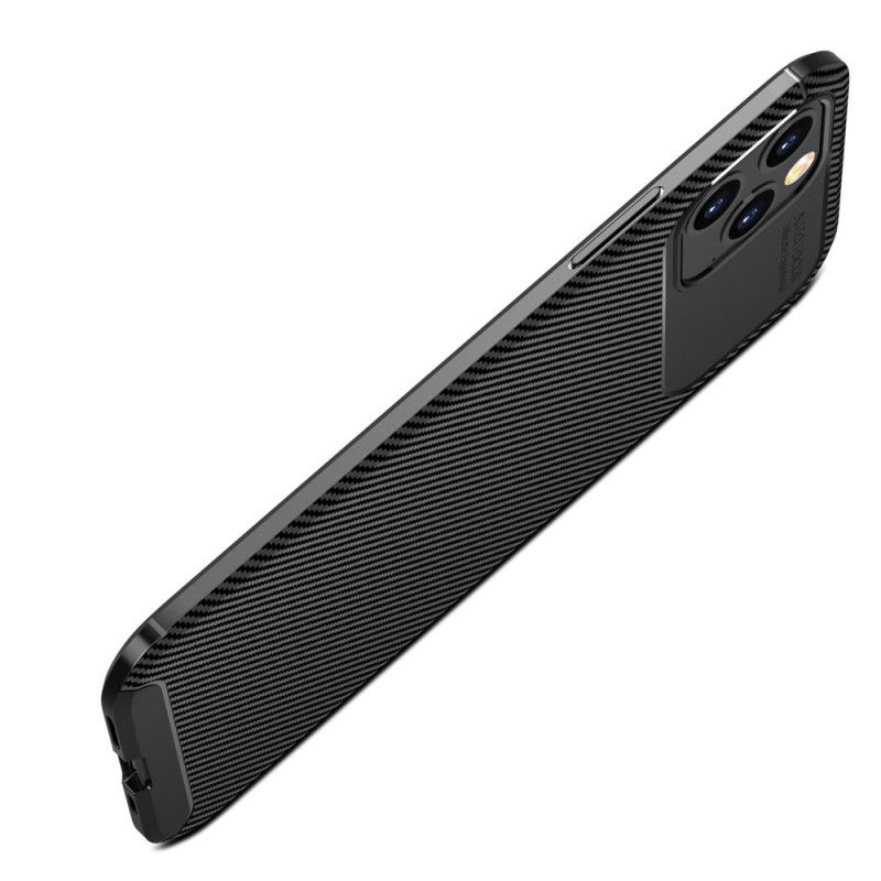 Cover iPhone 12 Pro Max Sort Fleksibel Kulfibertekstur