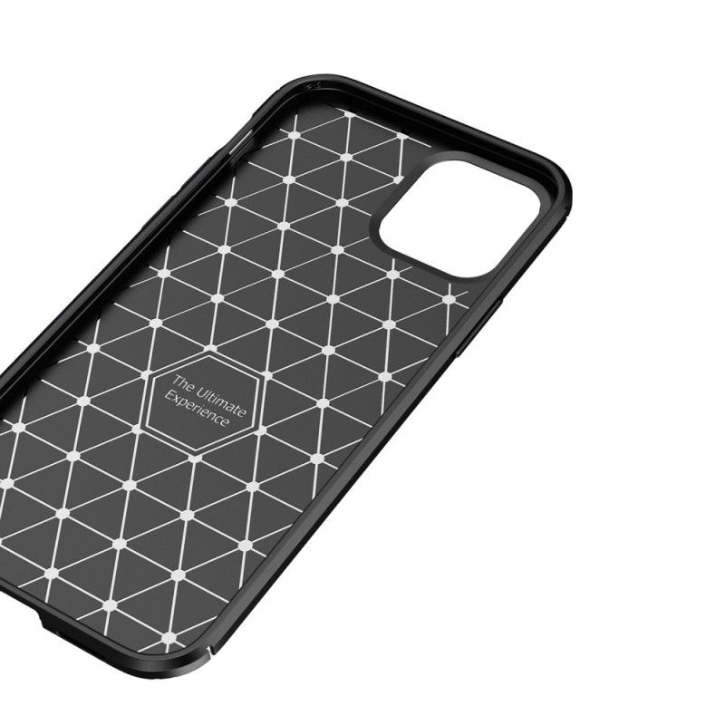 Cover iPhone 12 Pro Max Sort Fleksibel Kulfibertekstur