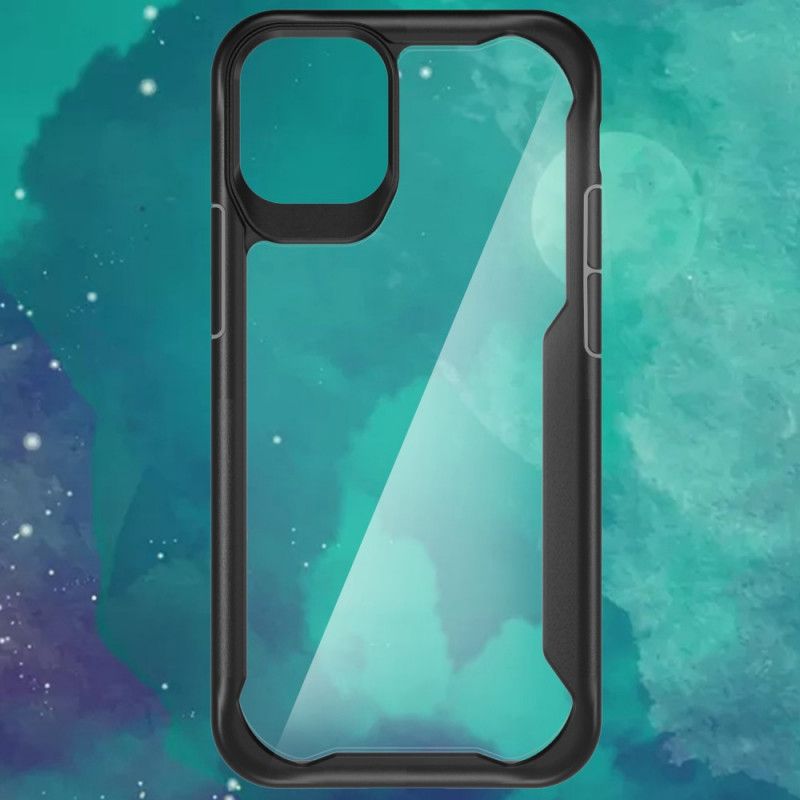 Cover iPhone 12 Pro Max Sort Gennemsigtig Hybrid Med Silikonkanter