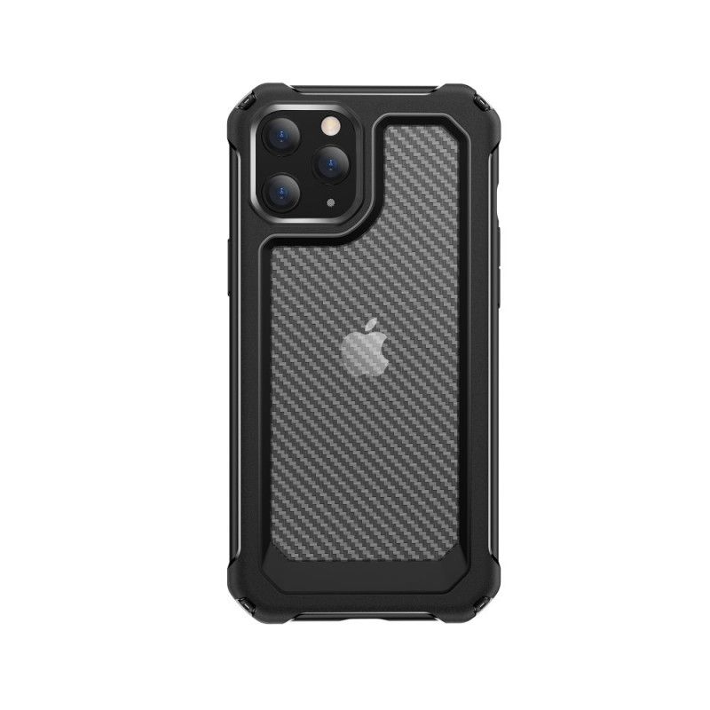 Cover iPhone 12 Pro Max Sort Gennemsigtig Kulfiberstruktur