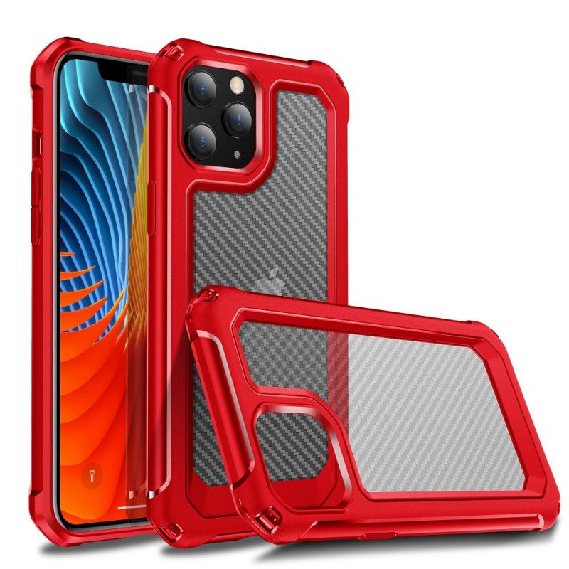 Cover iPhone 12 Pro Max Sort Gennemsigtig Kulfiberstruktur