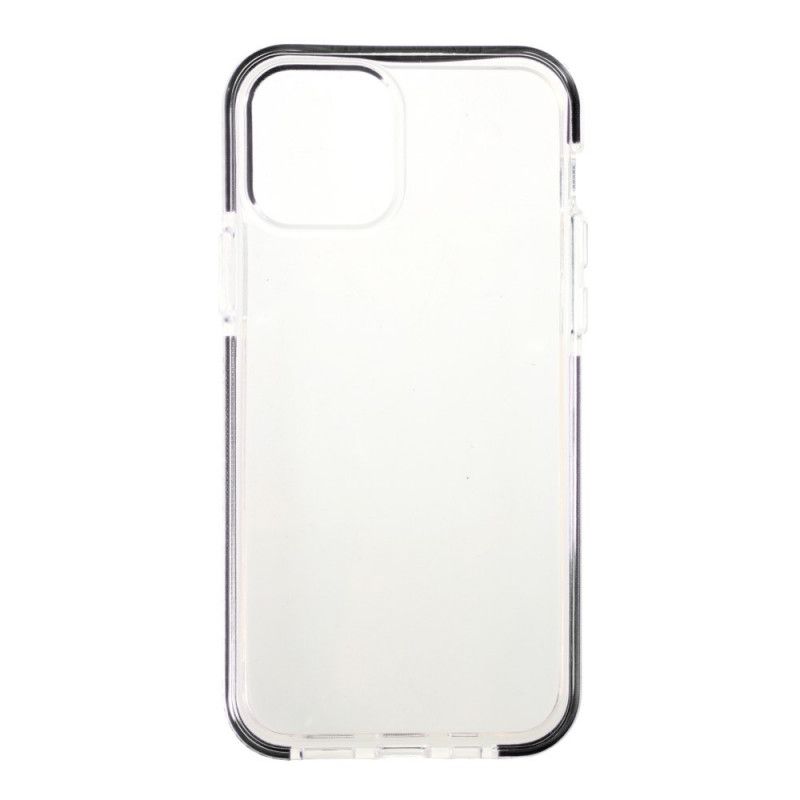 Cover iPhone 12 Pro Max Sort Gennemsigtige Farvede Kanter Original