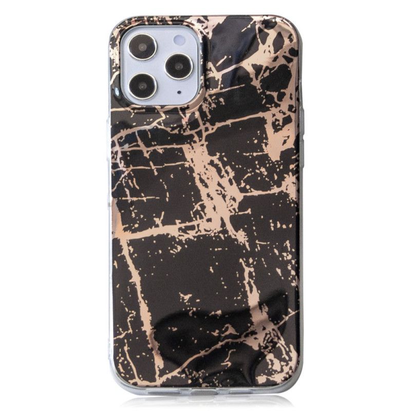 Cover iPhone 12 Pro Max Sort Marmorfarvet Geometri 2 Beskyttelse