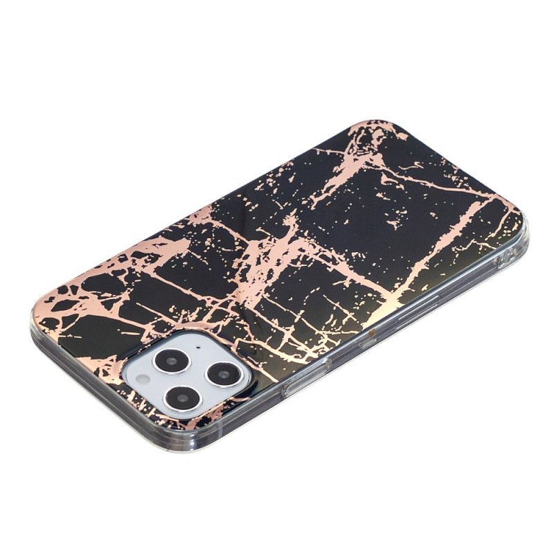 Cover iPhone 12 Pro Max Sort Marmorfarvet Geometri 2 Beskyttelse