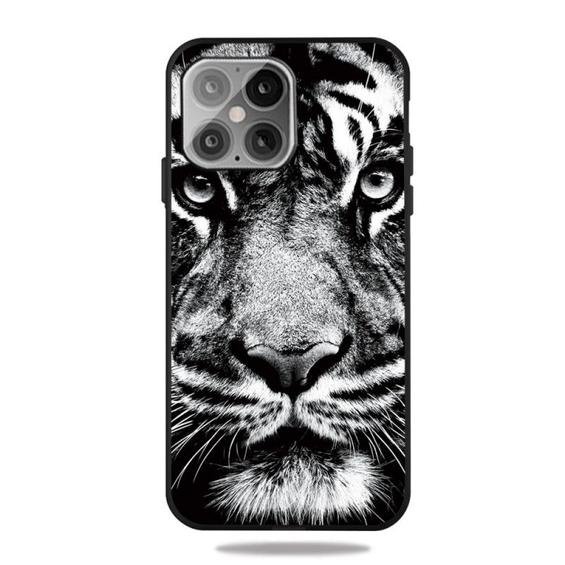 Cover iPhone 12 Pro Max Sort Og Hvid Tiger